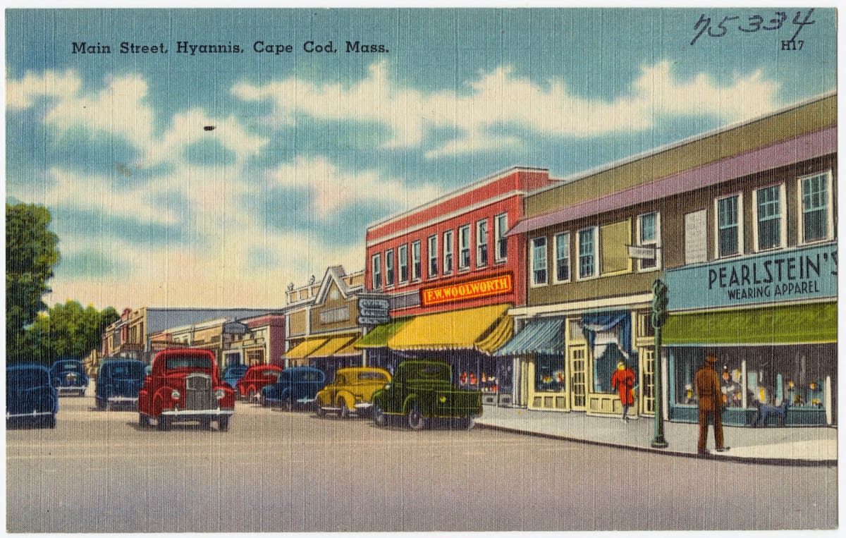 Hyannis Main Street - Cape Cod's liveliest downtown with restaurants, shops, and live music